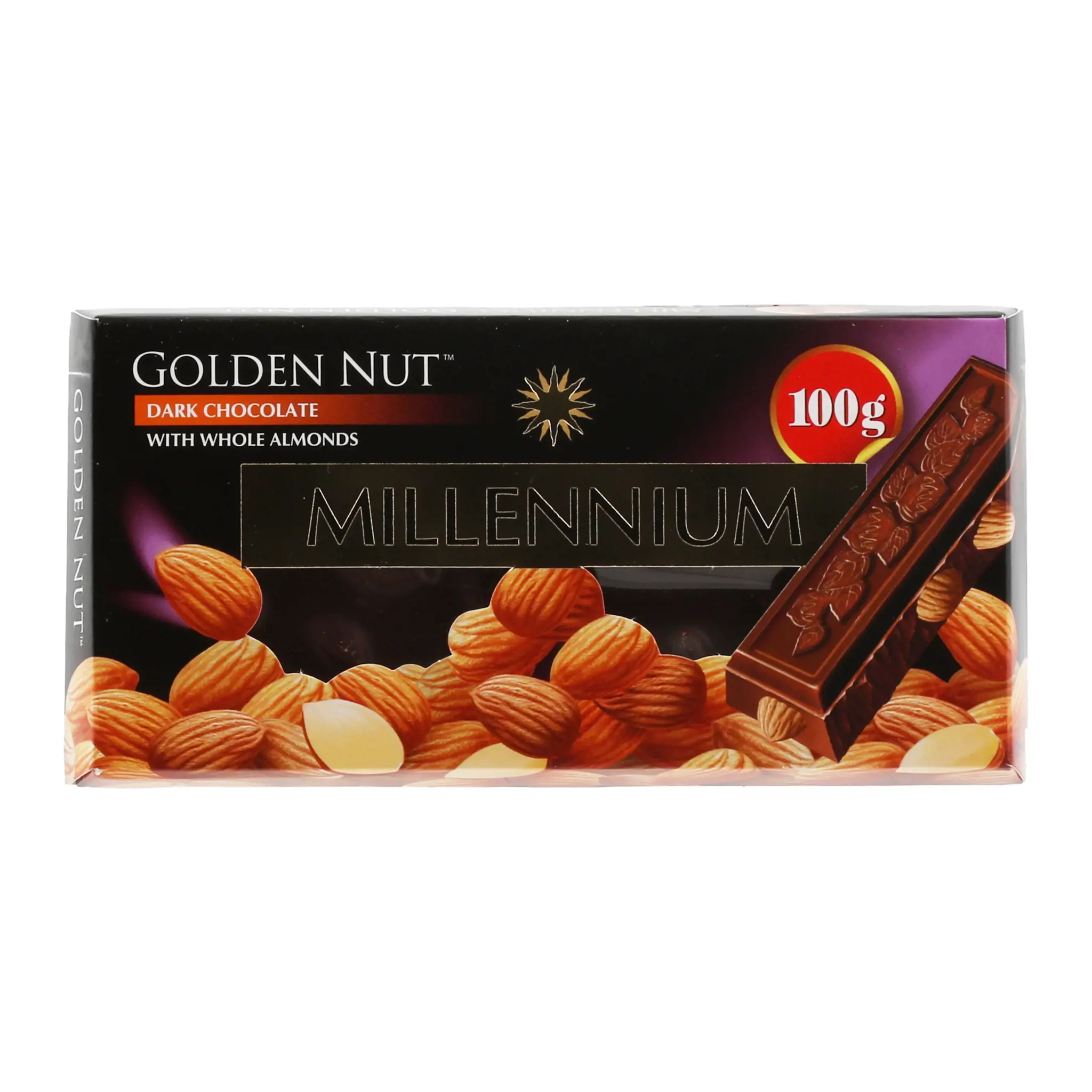 Picture of Millennium Whole Almonds Dark 100g (25)